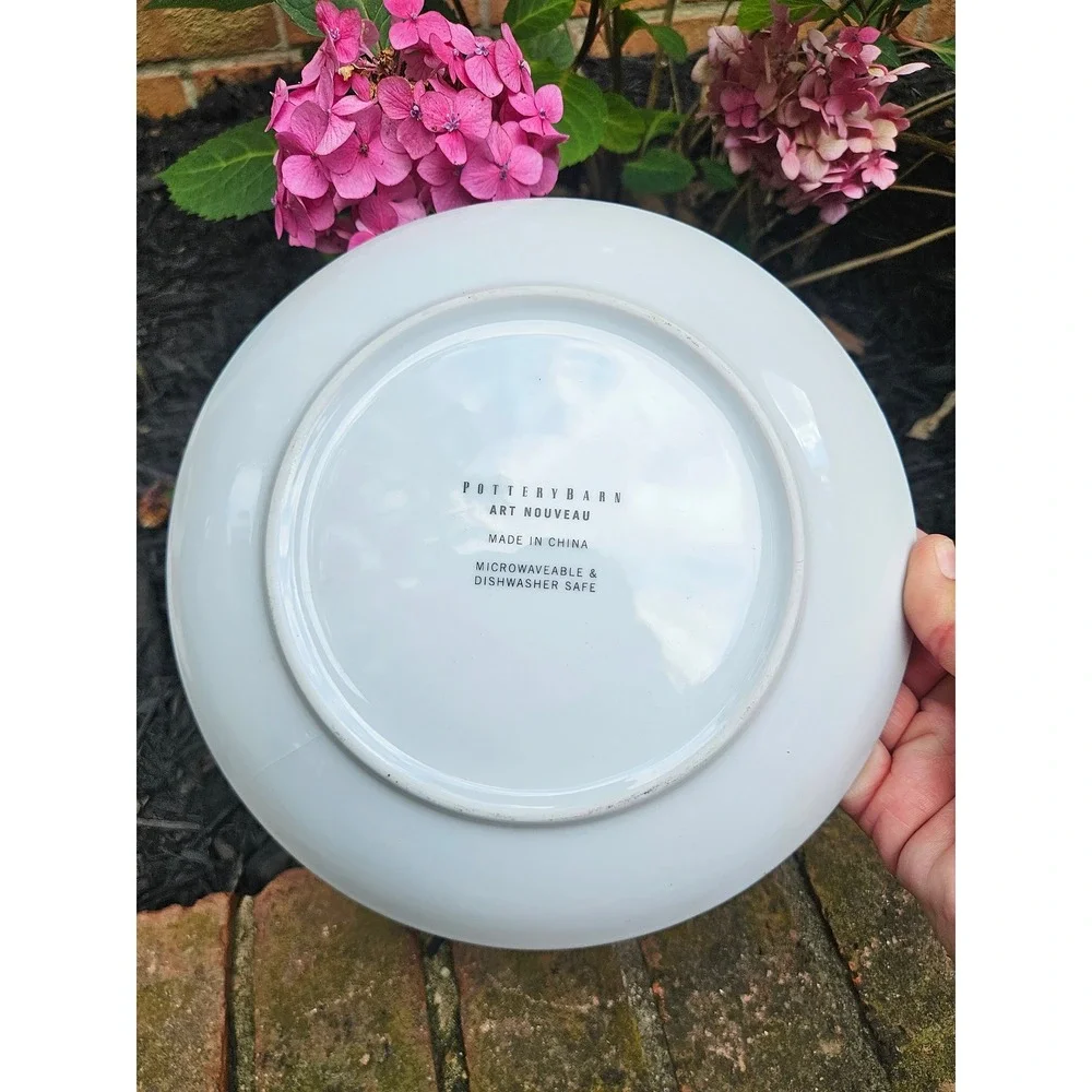 Pottery Barn Art Noveau Dragonfly Porcelain Salad Plate 8.5
